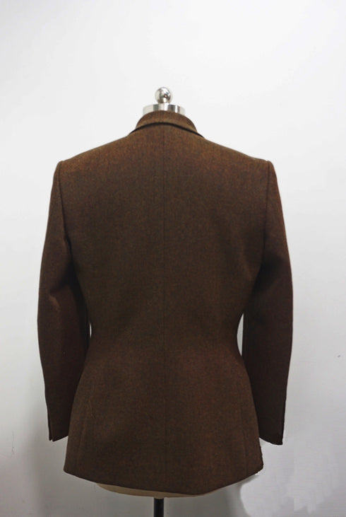 Brown Wool Business Suit Dress – Inspired by Men's Wool Suit Elegance Plus Size